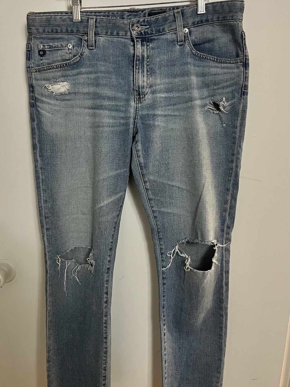 Ag Adriano Goldschmied Relaxed Slim Ankle Denim - Light Blue